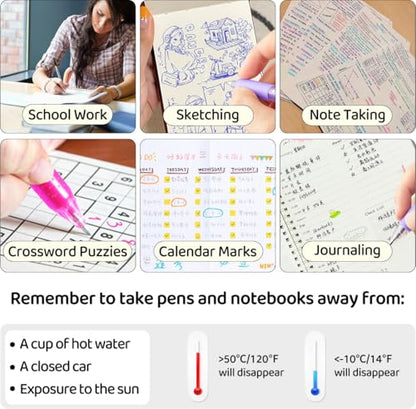 12Pcs Retractable Erasable Gel Pens Clicker,Fine Point 0.7mm Smooth Writing Pens,For Writing Journaling Taking Notes School Office Home. (6Black+6Blue) - color: 6Black+6Blue