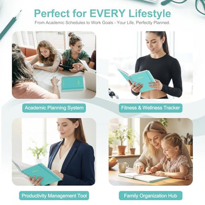 Planner 2026-2027, Academic Weekly and Monthly Calendar Planner, July 2026 - June 2027, Hardcover Spiral Agenda Book, School Supplies for Teacher Student - Letter Size(8.5" x 11") - color: L-Aquamarine, size: 8.5"x11"(Jul 2026-Jun 2027)