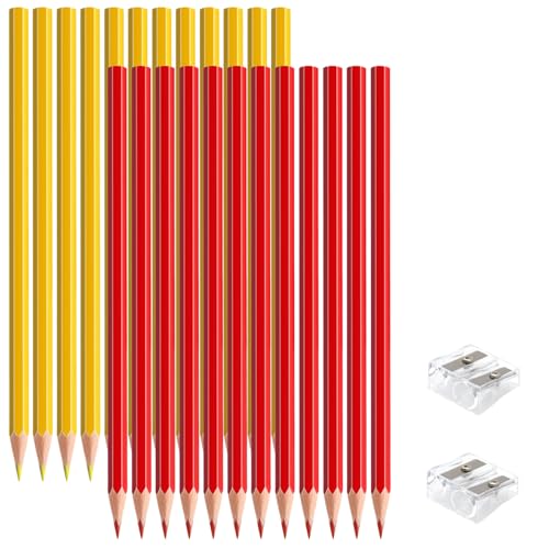 24 PCS Red Yellow Colored Pencils, Pre-sharpened Professional Wooden Art Pencils Set for Artists Painting | Premium Drawing Sketching Supplies (Red Yellow) - color: redyellow