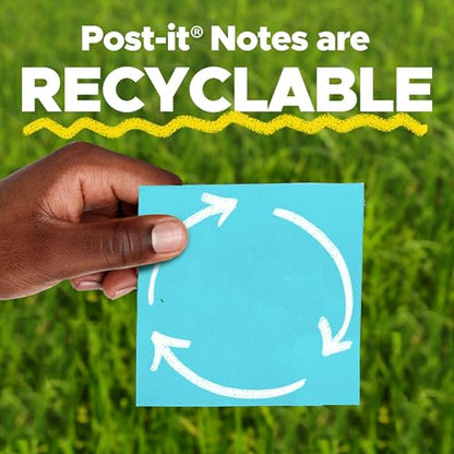 Post-it Super Sticky Notes,4x6 in,5 Pads,2X The Sticking Power,Canary Yellow,Recyclable,(Pack of 8) - size: 4 x 6 in, 5 Pads (Pack of 8)