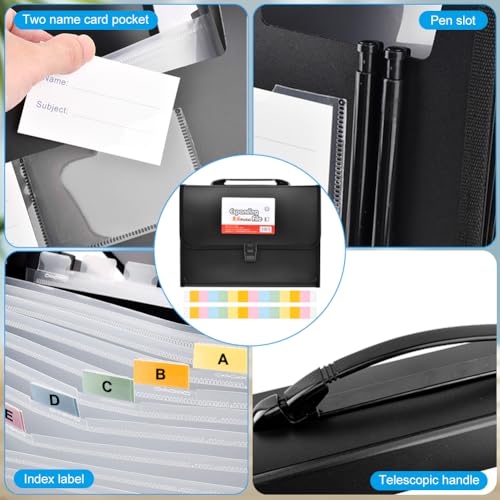 26 Pockets Accordion File Organizer with Lock,Document Organizer with Labels,Fireproof Expanding File Folder Paper Organizer Folder for Letter A4 Files | Receipt and More