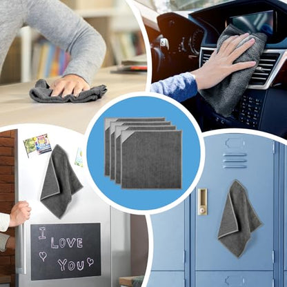 MaxGear (Bundle of 2 Sets Magnetic Cleaning Cloth, Microfiber Cleaning Cloth for Whiteboards, Magnetic Dry Erase Erasers, Dry Erase Board Cleaner for Blackboard Office, Home (10" x 10", 4 Pack)