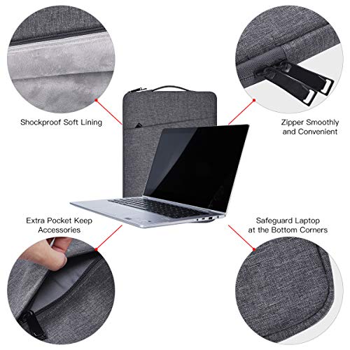 13.3 Inch Laptop Sleeve for HP ProBook 13.3/EliteBook 830, Dell Latitude 5300, ASUS Acer Lenovo 13 inch Notebook Computer Case Bag, Space Grey - color: Space Grey, size: 13.3-13.6 Inch