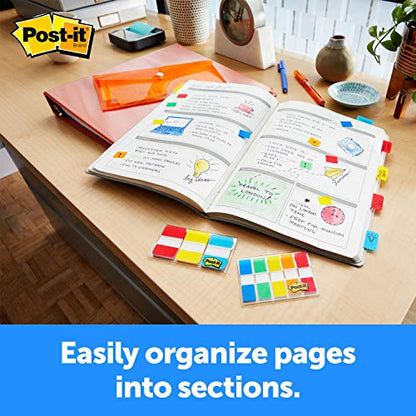 Post-it Tabs, 1 in, 36/Dispenser, Pack of 2 | 6 Colors | Solid Style - size: 0.4" x 2.8" (36 Count, Pack of 2)