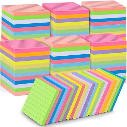 60 PCS Lined Sticky Notes 3x3In Colorful Sticky Notes 75 Sheets/Pad 12 Colors,Bright Ruled Post Stickies Multicolor Memo Note Pads for Teacher Student School Office Meeting Blank Desk Pads,4500 Sheets - color: 12 Bright Colors-60 Pcs, size: 3 x 3 IN