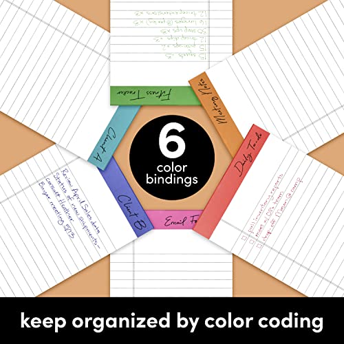 PAPERAGE Lined Legal Pads, (Rainbow), 6 Pack, 50 Sheets Each, Wide/Legal Ruled, Note Pads, Paper, 5 inches x 8 inches - color: Rainbow, size: Small (6 Pack)
