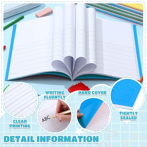 Henoyso 12 Pcs Primary Composition Notebooks k-2 for Kids, 120 Pages Draw and Write Journal Bulk for Kindergarten Classroom Preschool Teachers, Back to School Supplies (Red,Green,Blue,Purple) - color: Red, Green, Blue, Purple