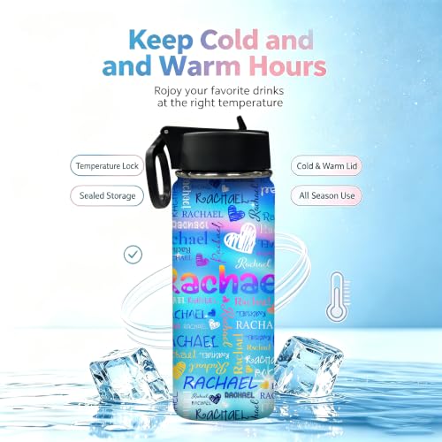 MyPupSocks Personalized Water Bottle for Kids, Customized Water Bottle for Girls & Boys School, Custom Name Stainless Steel Water Bottle, 18oz Insulated Leak Proof Kids Cup with Straw Lid - color: Color 93