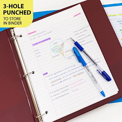 BAZIC Products College-Ruled Filler Paper, 3-Hole Punched, 100 Sheets | 10.5 x 8 in, 3-hole punched, fit 3-ring binders, notes and homework - color: College Ruled (100 Sheets), size: 1-Pack