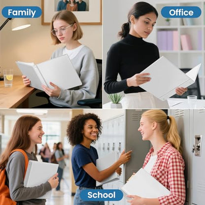 SUNEE 1/2 Inch Binders 3 Ring 10 Pack Bulk, PVC-Free Clear View Half Inch Binders (Fits 8.5x11 Inches) for School, Office & Home Use, White - color: White, size: 0.5 Inch, style: 10 Pack