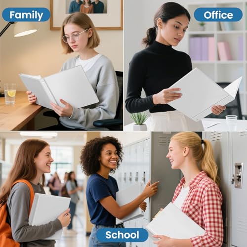 SUNEE 3 Inch Binders 3 Ring 4 Pack, PVC-Free Clear View Large Binders 3" (Fits 8.5x11 Inches) for School, Office & Home Use, White - color: White, size: 3 Inch, style: 4 Pack