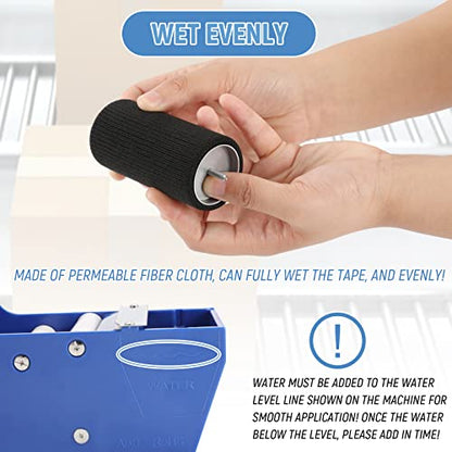 Water-Activated Tape Dispenser, Manual Kraft Gum Tape Dispenser, Width Adjustable 1.18-3.15", Light Weight & Portable Packing Tape Dispenser Set, Blue - color: Blue