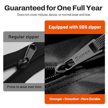 SUNEE Zipper Binder 1 Inch, Removable 3-Ring Binder, 175-Sheet Capacity, 5-Tab Dividers Expanding File Folder, Small Binder Bag Organizer Storage for Student School Classroom Supplies, Black - color: Black