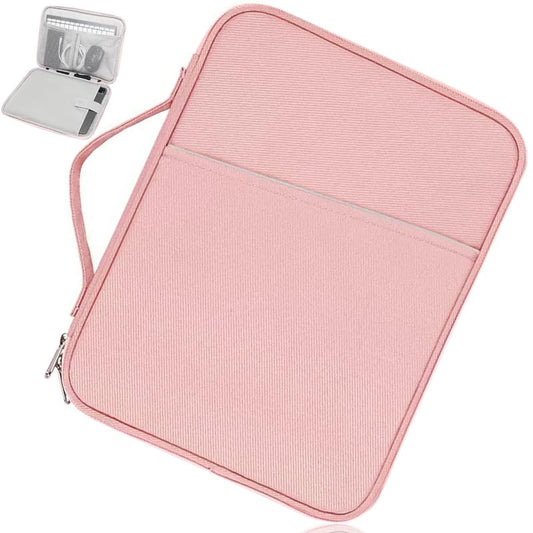 Crienten 12.9 Inch Tablet Sleeve Bag for Women Fits iPad Pro 12.9 M2 2022/2021/2020/2018/Pro 12.9 2017, Surface Laptop Go 12.4", Galaxy Tab S8+ 12.4", Waterproof Bag Carrying Case with Pocket (Pink) - color: Pink-12.9in, size: 12.9 inch