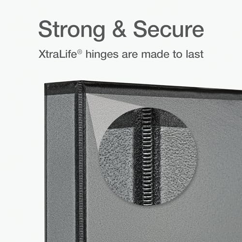 Oxford Ring Binders, 1" Round Ring Binders, View Binder, Covers on 3 Sides, XtraLife Hinge, Non-Stick, PVC-Free, Black, 225 Sheet Capacity (1002546) - color: Black, size: 1 Inch