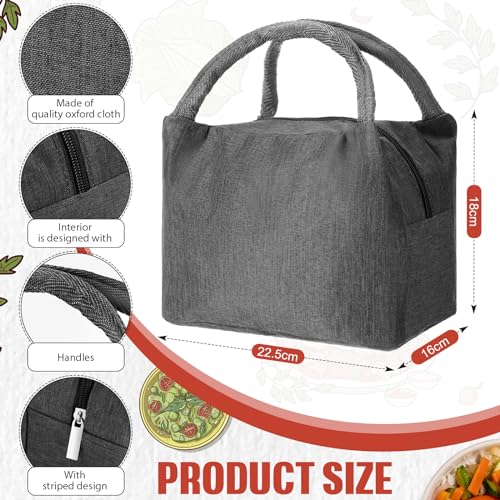 Chunful 12 Pcs Lunch Bags Bulk Reusable Insulated Lunch Box Bags with Aluminum Leakproof Tote for School Students Kids Women Men Children Adult Office Work Employees Travel - color: Gray