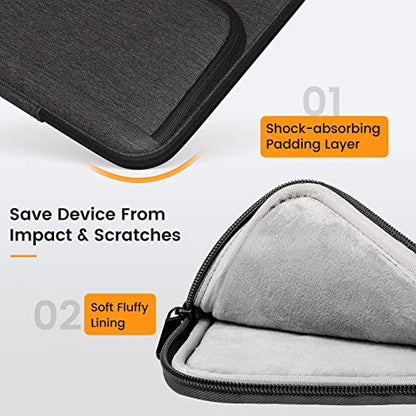 MoKo 9-11 Inch Tablet Sleeve Bag with Double Pockets | Fits iPad Air 5/4th 10.9-inch, iPad Pro 11-inch, iPad 9/8th 10.2-inch, iPad 10th 10.9-inch and Tab S8/S9 11-inch, Black&Gray - color: Black & Gray, style: 9-11 Inch