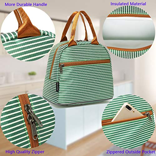FlowFly Insulated Lunch Cooler Bag - Tote Bag Organizer for Women/Men, Green - color: Green