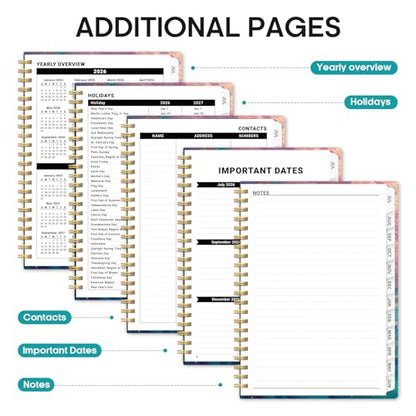 Planner 2026-2027, Academic Year Monthly and Weekly Calendar Planner, Jul 2026 - Jun 2027, Hardcover Teacher Student Planning Agenda book with Tabs, Perfect for School Office Supplies, 6.3" x 8.5" - Galaxy Flow - color: E-Galaxy Flow, size: (6.3"x8.5")a5