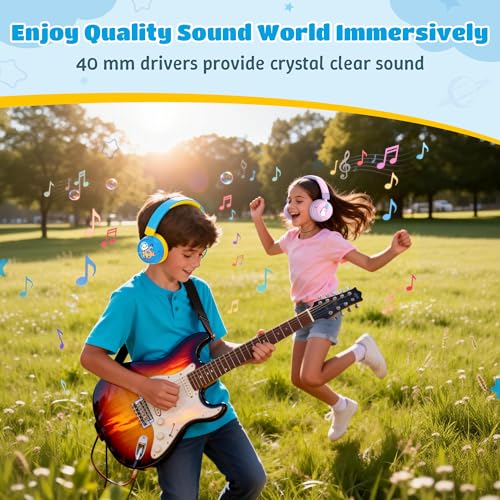 Kids Headphones Bluetooth for Boys, Toddler Headphones Wireless for School | 85/95dB Volume Limited, 50H Playtime, Bluetooth 6.0, Built in Mic, Fast Charging for Tablet, iPad, Cellphone - color: Blue