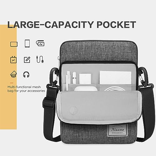 KIZUNA Tablet Sleeve Case 10 Inch Water Resistant Shoulder Messenger iPad Bag for 9.7" 10.5" 11" iPad Pro M2/10.9" iPad A14 Air 5/10.5" Surface Go 3/10.5" Samsung Galaxy Tab A S6/Huawei MediaPad,Grey - color: Grey