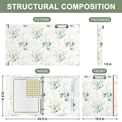 Rouidr 3 Ring Binder with clipboard, 1 inch 8.5 x 11 in Letter Size View Binders Organizer with Dividers Tabs & Clear Sleeves, School Supplies, Office Supplies, Leaves - color: Leaves, size: 1in(Letter Size)