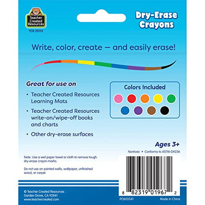 Teacher Created Resources Colorful Dry-Erase Crayons (TCR20112)