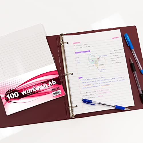 BAZIC W/R 100 Count Filler Paper,White - color: Wide Ruled (100 Sheets), size: 1-Pack