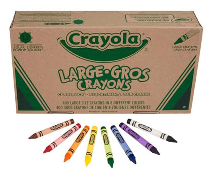 Crayola Crayon Classpack 400ct (8 Colors), Bulk School Supplies, Teacher Classroom Must Haves, Preschool & Kindergarten, Large Crayons for Kids & Toddlers - size: 400 Count (Pack of 1)
