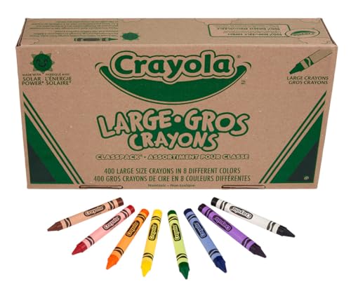 Crayola Crayon Classpack 400ct (8 Colors), Bulk School Supplies, Teacher Classroom Must Haves, Preschool & Kindergarten, Large Crayons for Kids & Toddlers - size: 400 Count (Pack of 1)