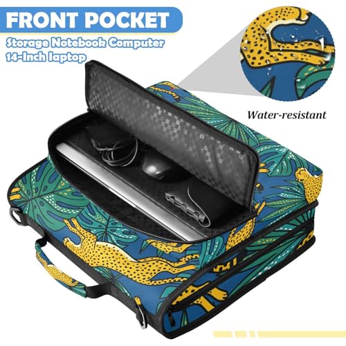 Cheetahs 2inch 3 Ring Zipper Binder Multi-Pocket Storage Holds 14 Inch Laptop for Students and Office Use - color: Cheetahs