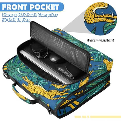 Cheetahs 2inch 3 Ring Zipper Binder Multi-Pocket Storage Holds 14 Inch Laptop for Students and Office Use - color: Cheetahs