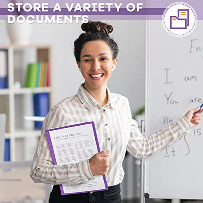 Henoyso 48 Pcs Plastic Take Home Folders with 2 Pockets Parent Teacher Classroom Communication Homework Folder for Students Parent Teacher Connector(Purple) - color: Purple