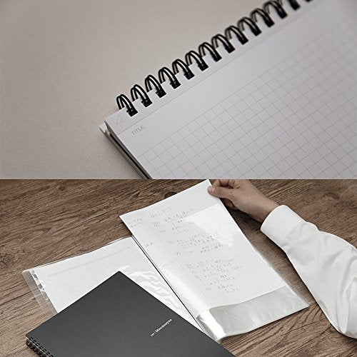 Maruman Mnemosyne Lined Notebook- A5, 8.27" x 6.34", 80 Sheets / 160 Pages, 7mm College Ruled Journal, Perforated Pages & Wire-Bound to Lay Flat, Black, Made in Japan - size: A5 (5.83" x 8.27")