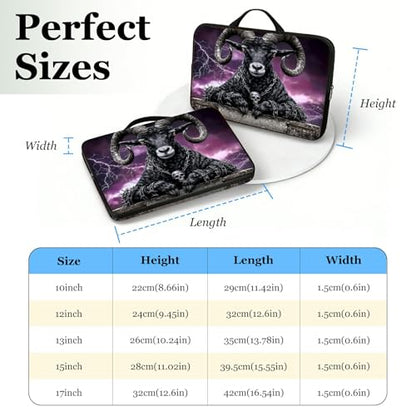 10" Laptop Sleeve with Handle, Black Ram Water‑Resistant Tabet Carrying Case for 11 inch iPad 2025/11" iPad Air M3/ 11" iPad Pro M5 M4/ 11" Galaxy Tab S9 S8 / Lenovo Tab M11 - color: Black Ram, size: 10-11 inch Devices