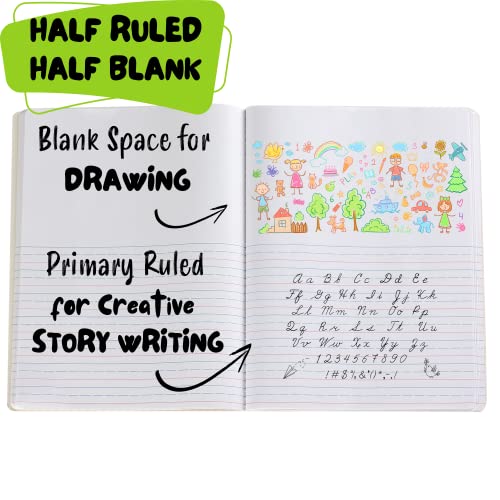 Mr. Pen- Primary Journal, Half Ruled, 9.75" x 7.5", 100 Sheets | Primary Journal Half Page Ruled, Half Composition Notebooks, Primary Composition Notebook