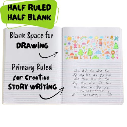 Mr. Pen- Primary Journal, Half Ruled, 9.75" x 7.5", 100 Sheets | Primary Journal Half Page Ruled, Half Composition Notebooks, Primary Composition Notebook