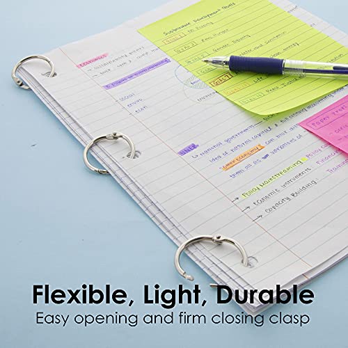 BAZIC Loose Leaf Binder Ring 1.5", Book Rings Binder Rings, Nickel Plated Steel Metal Ring for Flash Cards, Index Card, Keychain (8/Pack), 1-Pack