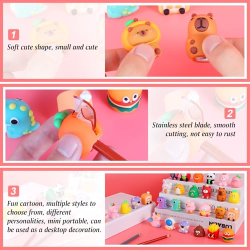 50 PCS Cute Pencil Sharpener for Kids Handheld Pencil Sharpener Bulk Kawaii Manual Pencil Sharpeners Kids Pencil Sharpeners for School Office Home