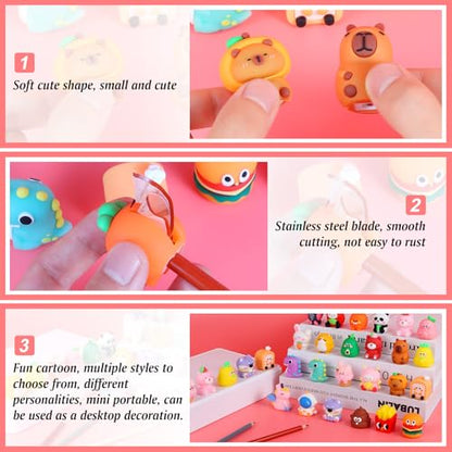 50 PCS Cute Pencil Sharpener for Kids Handheld Pencil Sharpener Bulk Kawaii Manual Pencil Sharpeners Kids Pencil Sharpeners for School Office Home