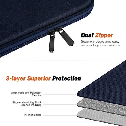 MoKo 9-11 Inch Tablet Sleeve Bag Carrying Case with Accessory Pocket | Fits iPad Air 11-inch M4, iPad Pro 11-inch M5, iPad A16 11-inch, iPad 10/9/8/7th and Tab S9/S8 11-inch, Indigo - color: Indigo, size: 9-11 Inch