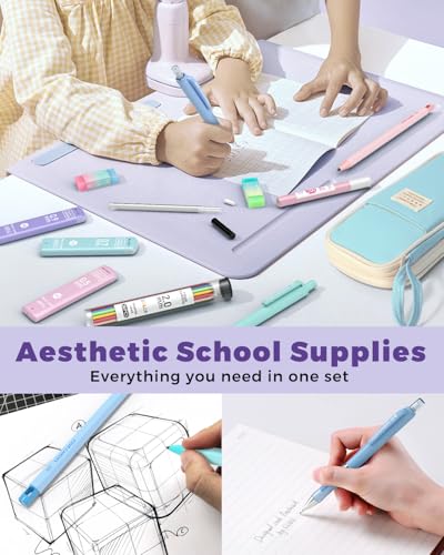 Four Candies 36PCS Mechanical Pencil Set with 624 Lead Refills (Blue) | 0.5mm - 2.0mm Mechanical Pencils, Aesthetic School Supplies for Writing, Drawing, Drafting , Note-Taking & Back to School - color: Blue