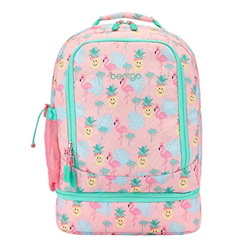 Bentgo Kids 2-in-1 Backpack & Insulated Lunch Bag - Durable 16” Backpack & Lunch Container in Unique Prints for School & Travel - Water Resistant, Padded & Large Compartments (Tropical) - color: Tropical