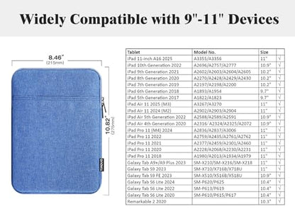 TiMOVO 9-11" Tablet Sleeve Bag, Sky Blue | Fit iPad 11" A16 2025 / 10.9"/10.2" / Air 11" 5/4 Gen / Galaxy Tab A9+/A11Plus 11", Fit Smart Keyboard - color: Sky Blue, size: 9-11 Inch