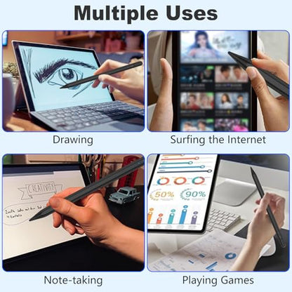 Stylus Pen for iOS&Android Touch Screens, Active Pencil for Samsung, Smart Digital Stylus Pens for Lenovo/Huawei/Vivo/Mi and Other Tablets, iPhone/Samsung/Google Pixel Smart Phones Drawing&Writing - color: Black