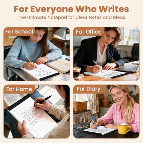 24Packs Legal Pads 8.5 x 11 Inch, 50Sheets/Pack, College Ruled & Perforated White Writing Pads, Pads of Paper 8.5 x 11, Lined Note Pads with Sturdy Backing for Office, Business & School Supplies - color: White, style: 24 Pads-50 Sheets/Pads