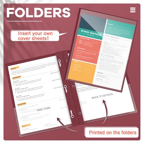 Henoyso 48 Pcs Plastic Folders with Clear Front Pocket and 3 Prong Take Home Plastic 2 Pocket Folder Back to School for Students Parent Teacher Communication for School Office (Dark Red) - color: Dark Red