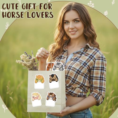 Yinder 24 Pads Cute Sticky Notes Fun Kawaii Horse Sticky Notes Pads Bulk Cartoon Memo Self Adhesive Gift for Valentines Veterinary Office School Tab Party Supplies - style: Horse