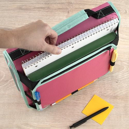 Five Star Zipper Binder 2 Inch O-Rings Case Organiser with Expansion Panel and 5-Tab Expanding File Folder, 580 Sheet Capacity, Taffy Twist (290520L) - color: Taffy Twist, size: 1 Pack