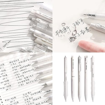 5Pcs Retractable Gel Pen Quick Drying Gel Pen for Kid Student Adult Writing Noting Journaling School Office Supply - color: Blue-solid color